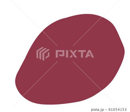 Hand drawing blob pebble and parallel lines hip organic art abstract element 91054153