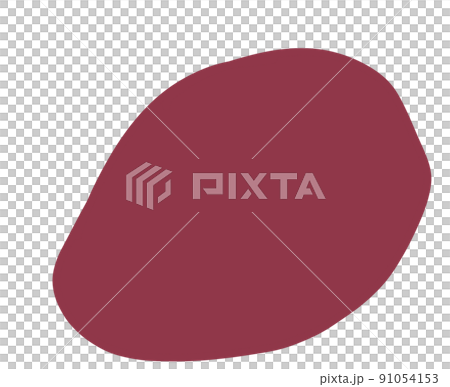 Hand drawing blob pebble and parallel lines hip organic art abstract element 91054153