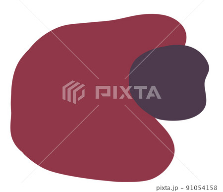 Hand drawing blob pebble and parallel lines hip organic art abstract element 91054158