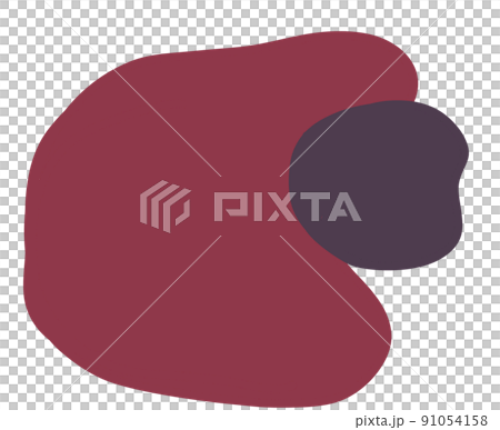 Hand drawing blob pebble and parallel lines hip organic art abstract element 91054158