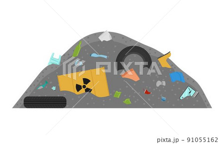 Garbage dump. A lot of garbage. Various wastes. Environmental pollution. 91055162