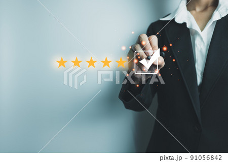 Customer satisfaction assessment rating 5 stars online, User has received excellent service, Review the highest rated service, the best attention, impressed very good service, feedback from guest 91056842