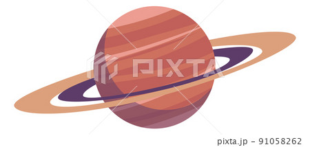 Planet with orbit ring. Saturn icon. Space symbol 91058262