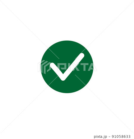 Check mark icon. tick symbol. positive check mark logo flat icon 91058633
