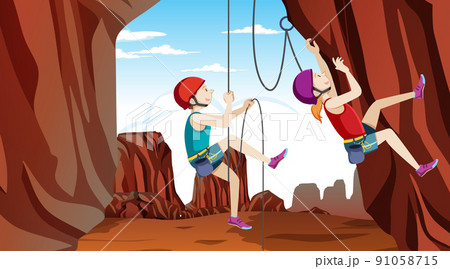 Outdoor rock climbing scene 91058715