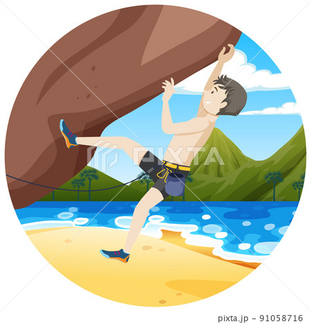 Rock climbing badge isolated Rock climbing badge isolated 91058716