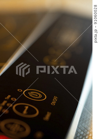 Switch button on off with symbol on dark background Switch button on off with symbol on dark background 91060028
