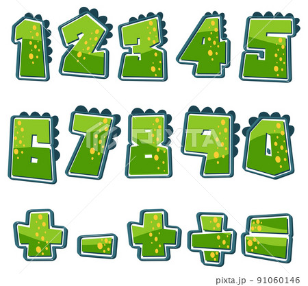 Counting number 0 to 9 and math symbols 91060146