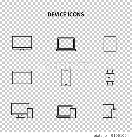 Simple Icon Set | PC / Tablet / Smartphone Simple Icon Set | PC / Tablet / Smartphone 91061094