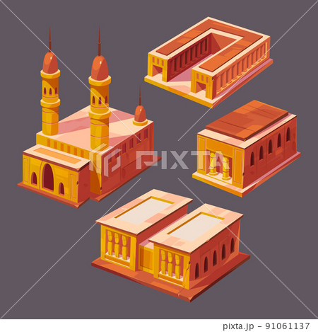 Isometric egyptian buildings, ancient landmarks Isometric egyptian buildings, ancient landmarks 91061137