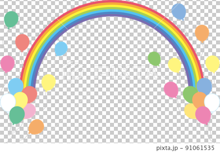 Rainbow and balloons_vivid color 91061535