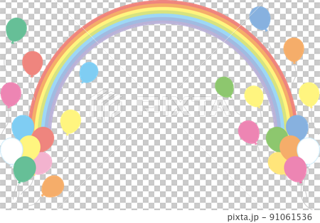 Rainbow and balloons_pastel colors Rainbow and balloons_pastel colors 91061536