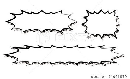 トゲトゲのアメコミ風のテロップベース・白 91061850