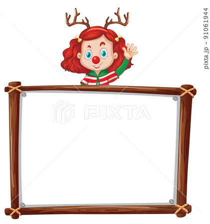 Board template with happy kids Board template with happy kids 91061944