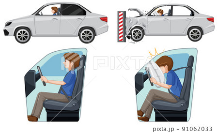 Man with sample of car accident 91062033