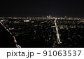 夜の名古屋駅方面を空撮 0022 91063537