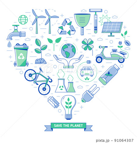 Eco Friendly Living Planet Care Circle Print 91064307