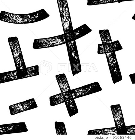 Seamless pattern with brush strokes. Hand drawn elements for fabric, wallpapers. 91065446