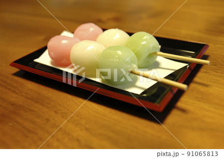 お茶菓子 三色団子 お茶菓子 三色団子 91065813