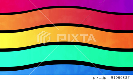 3D rendering waving colorful of gay pride rainbow flag, civil right flag seamless looping. 91066387