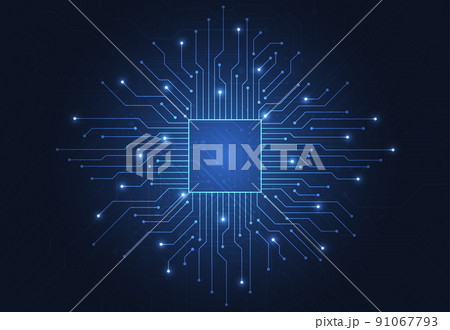 Abstract background with technology circuit board texture. Electronic motherboard illustration. Communication and engineering concept. Vector illustration 91067793