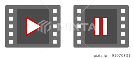 動画を再生したり一時停止させるアイコン 動画を再生したり一時停止させるアイコン 91070331