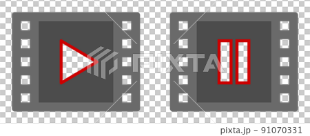 動画を再生したり一時停止させるアイコン 動画を再生したり一時停止させるアイコン 91070331