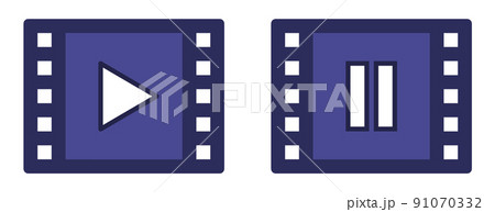 動画を再生したり一時停止させるアイコン 動画を再生したり一時停止させるアイコン 91070332