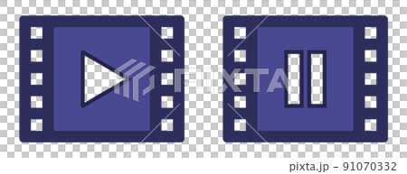 動画を再生したり一時停止させるアイコン 動画を再生したり一時停止させるアイコン 91070332