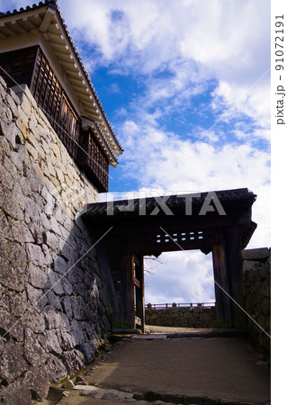 石垣　お城の石垣　松山城　打ち込み接ぎ 91072191