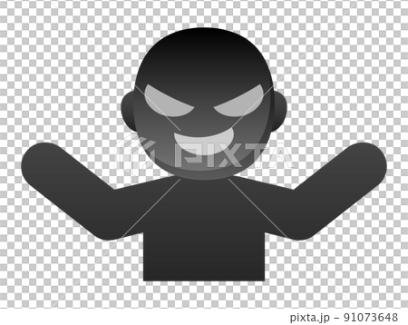 手を広げる悪い顔の人 手を広げる悪い顔の人 91073648