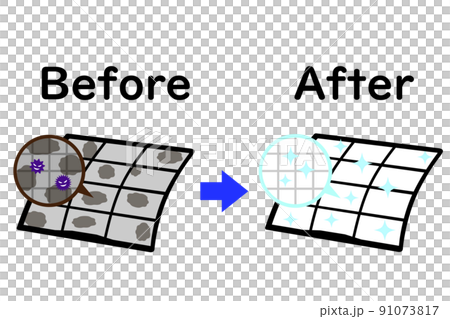 エアコンフィルターの清掃前後の比較。 エアコンフィルターの清掃前後の比較。 91073817