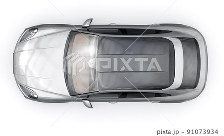 Gray 3d model of a sports SUV in a coupe body on a white background. 3d rendering. 91073934