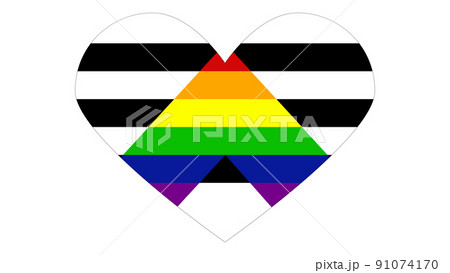 Straight Allies pride flag. LGBT community flag. 91074170