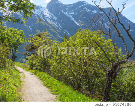 the village Eidfjord in norway 91074286