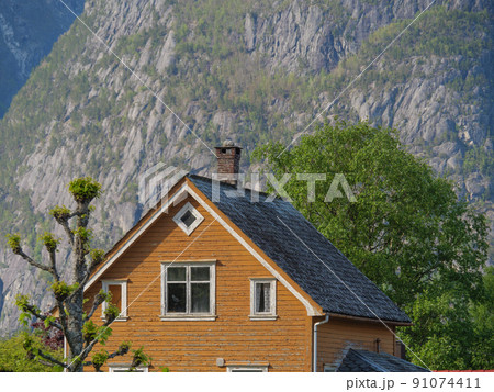 the village Eidfjord in norway 91074411