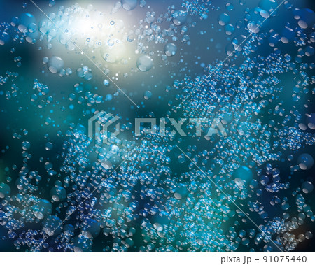 水中の泡のイラスト背景 91075440