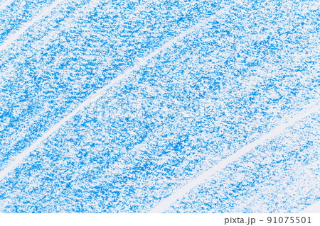Wax crayon hand drawing blue background 91075501