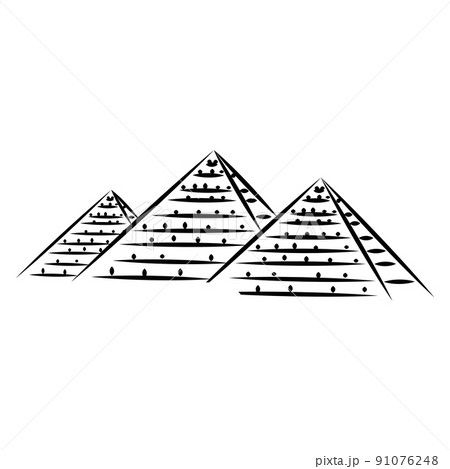 Isolated sketch of egypt pyramids Vector 91076248