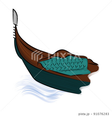 Isolated colored sketch of a venetian gondola Vector 91076283