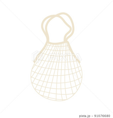 Eco shopping bag for shopping. Dairy reusable eco friendly shopper net. Zero waste, plastic free concept. Flat trendy design Eco shopping bag for shopping. Dairy reusable eco friendly shopper net. Zero waste, plastic free concept. Flat trendy design 91076680