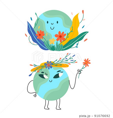 World environment day. Happy Earth Day! Ecology, recycle, zero waste vector illustration. Eco badges , nature plant. Design for shopping bag, t-shirt, apparel, clothes, banner. Save planet. World environment day. Happy Earth Day! Ecology, recycle, zero waste vector illustration. Eco badges , nature plant. Design for shopping bag, t-shirt, apparel, clothes, banner. Save planet. 91076692