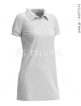 Women's polo dress on a white background. Mockup 3D rendering 91077141