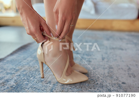 style. fashion. shoes. high women's black boots. beautiful female legs. 91077190