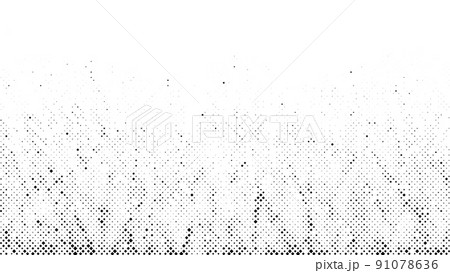 Halftone radial texture. Comic style grain background. Pop art faded textured frame. Grunge speckle effect. Dotted particles print wallpaper. Pixelated gradient backdrop 91078636