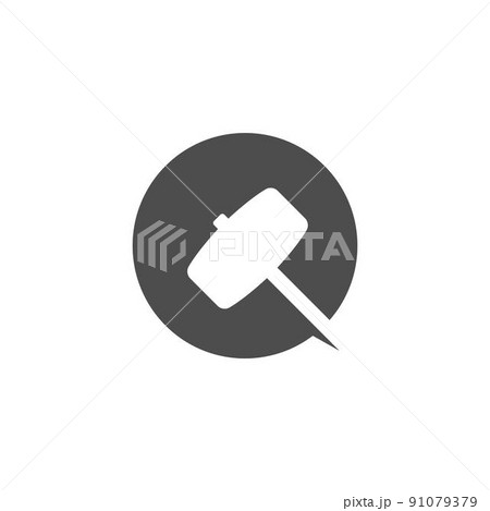 Hammer icon logo flat design illustration Hammer icon logo flat design illustration 91079379