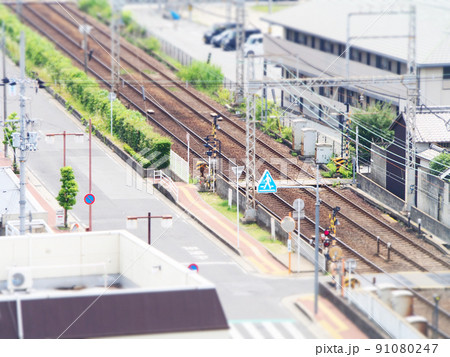 ローカル線のある風景 チルトシフト ローカル線のある風景 チルトシフト 91080247