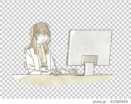 工作時臉色蒼白的女人 工作時臉色蒼白的女人 91080848