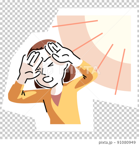 シンプルなタッチの視覚過敏の女性 シンプルなタッチの視覚過敏の女性 91080949