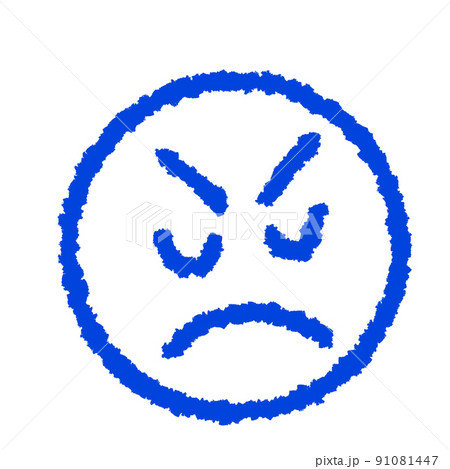 イラストアイコン　不機嫌そして怒り顔 91081447